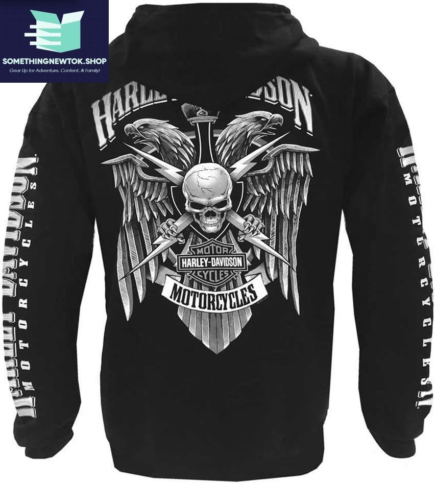 Men'S Lightning Crest Full-Zippered Hooded Sweatshirt, Black