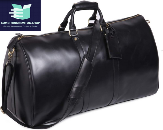 Travel Duffle Bag for Men Women Genuine Leather Overnight Weekender Bag Vintage Luggage Carry on Airplane Large Retro Unisex