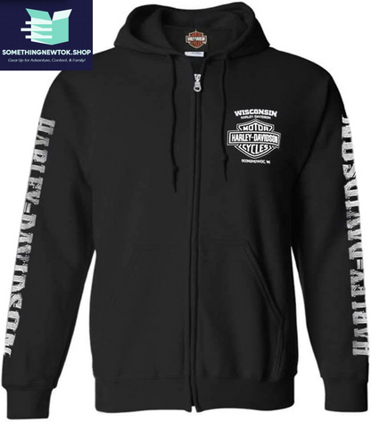 Men'S Lightning Crest Full-Zippered Hooded Sweatshirt, Black